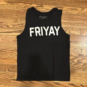 Fifth Sun FRIYAY Sleeveless Tank Tee Size Small
